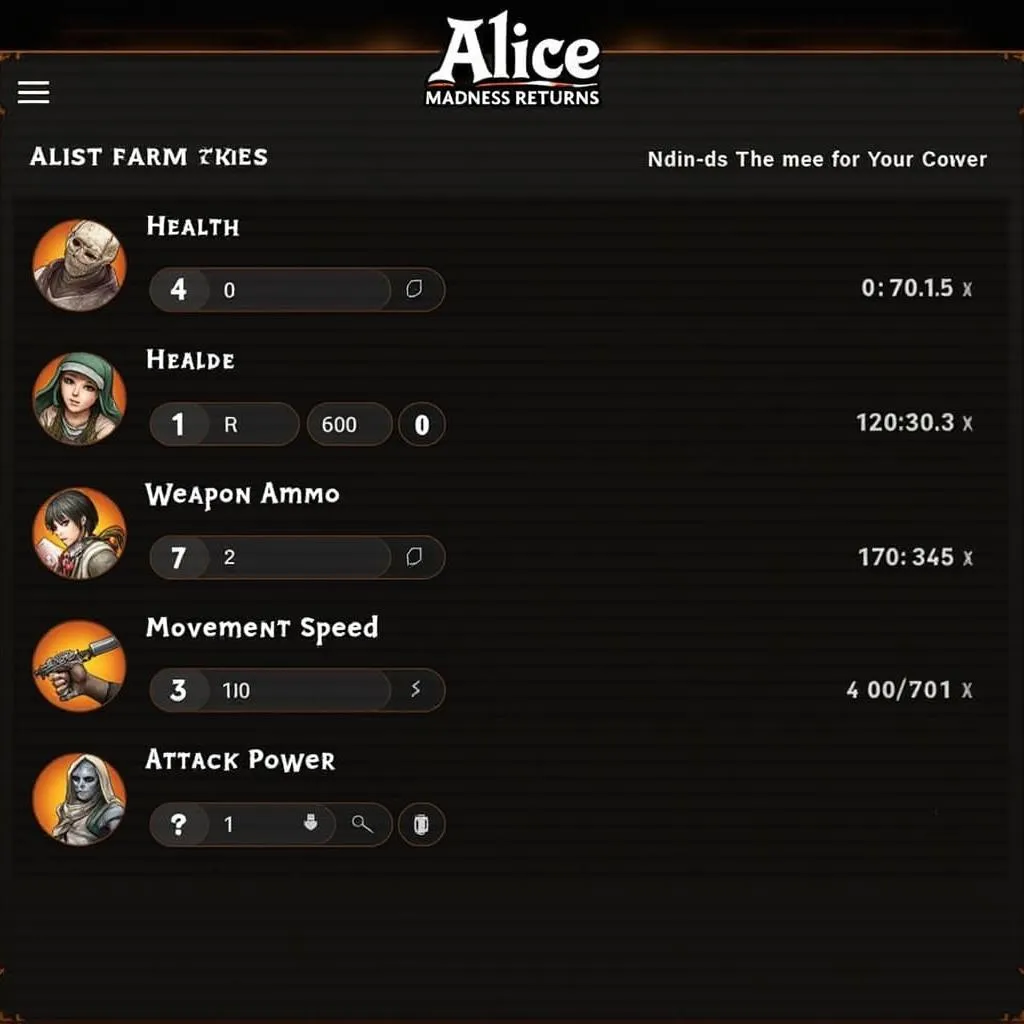 Giao diện Alice Madness Returns Trainer