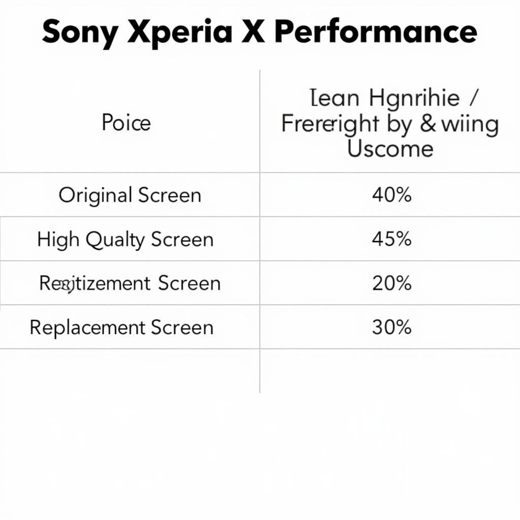 Bảng giá thay màn hình Sony X Performance