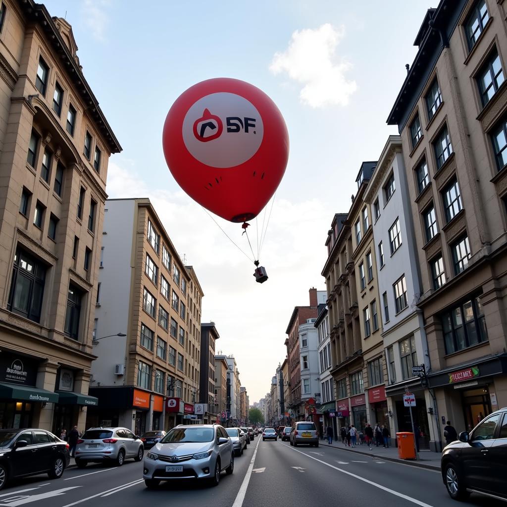 Helium balloons used for advertising