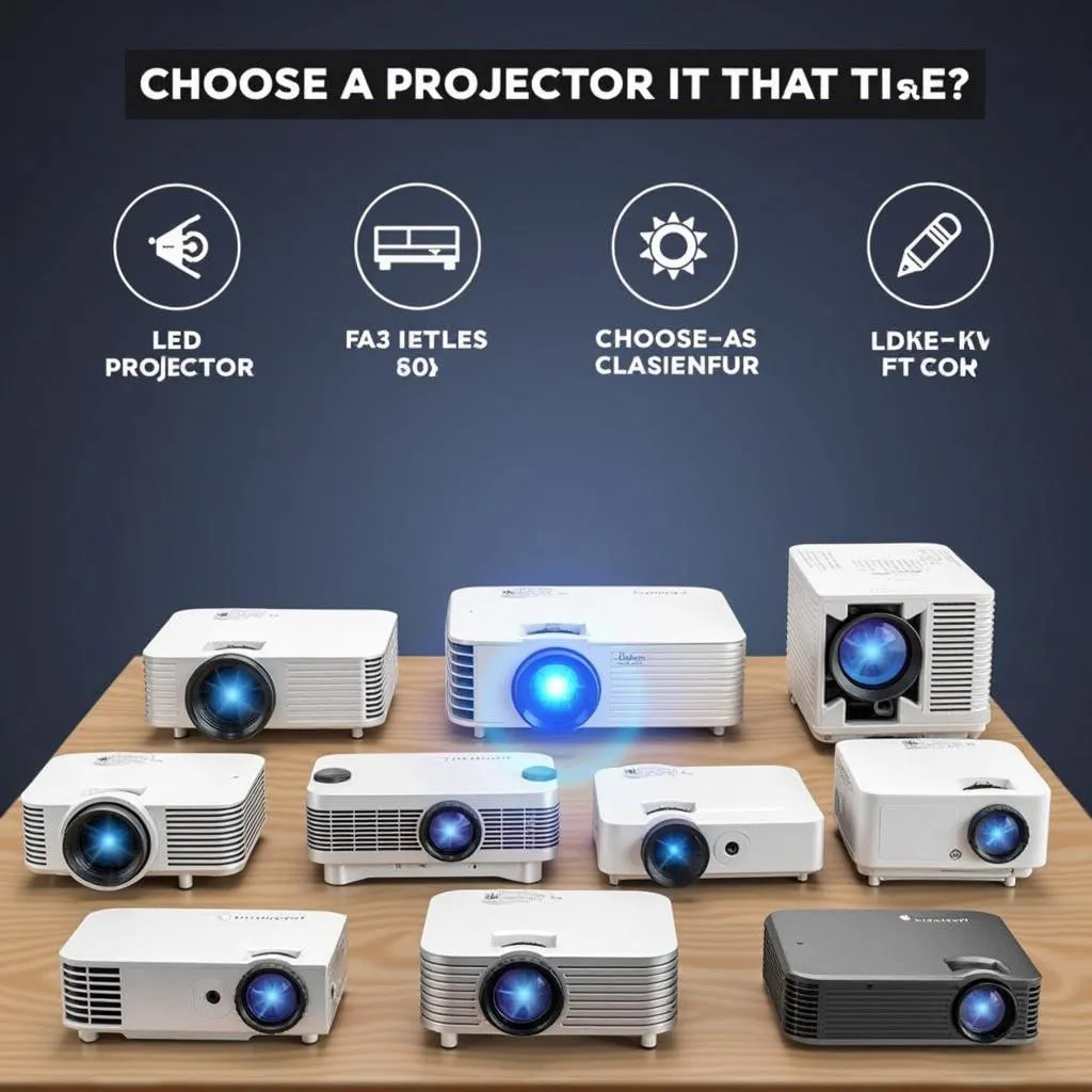 Nhiều loại máy chiếu mini LED projector khác nhau