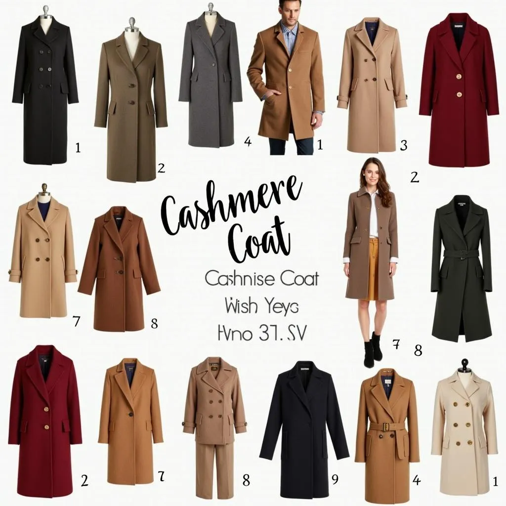 Các mẫu áo khoác cashmere phổ biến