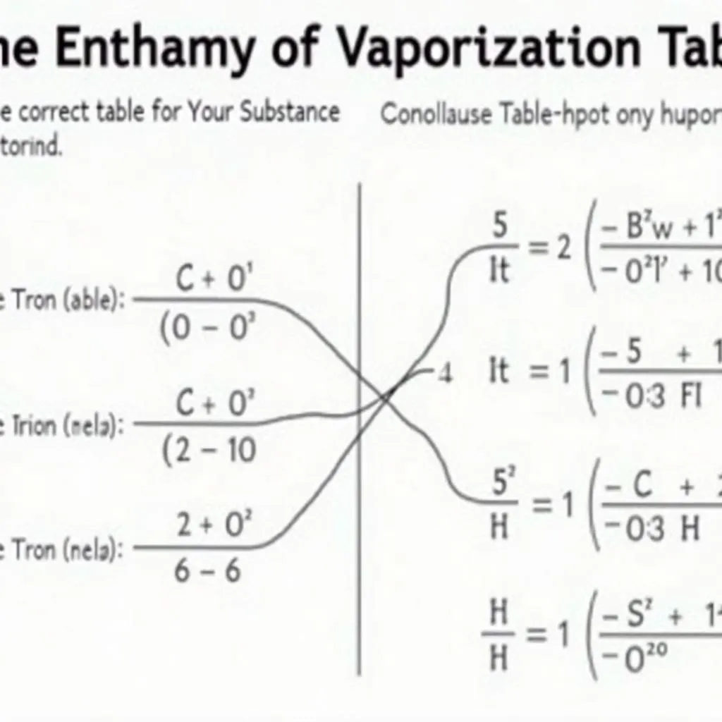 How to Use the Enthalpy of Vaporization Table