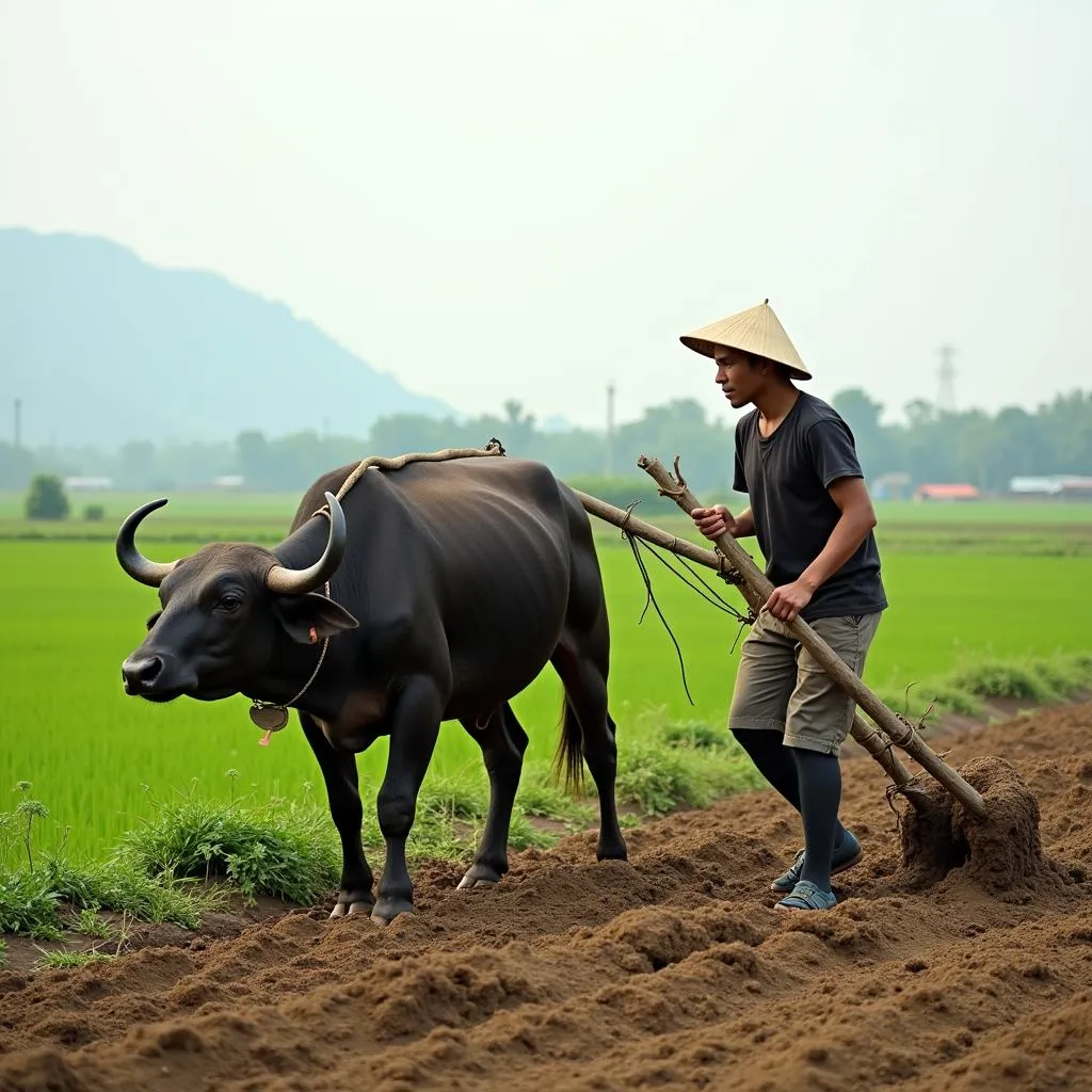 Hình ảnh con trâu trong nông nghiệp