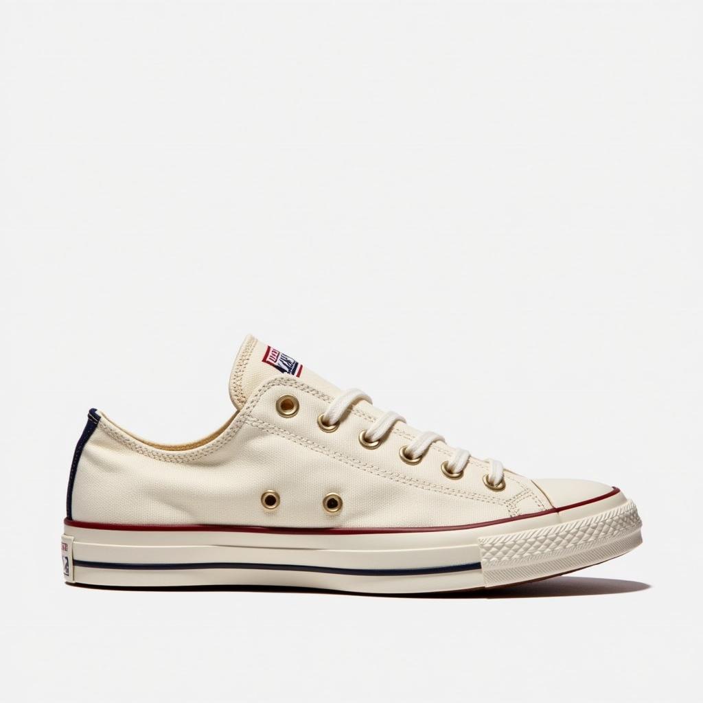 Giày Converse Chuck 70s màu kem với chi tiết vintage