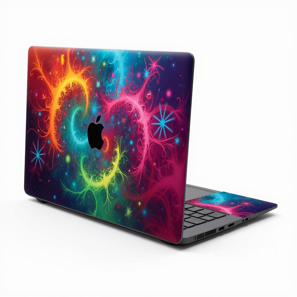 Laptop with personalized skin showcasing individual style