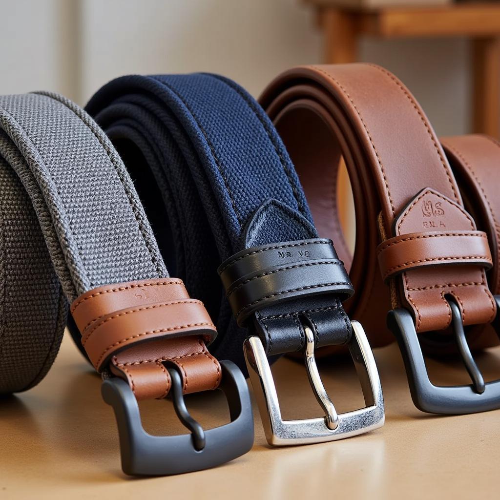 Different materials for men's belts without buckles