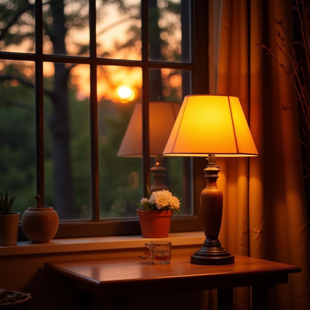 Sunset Lamp by the Window