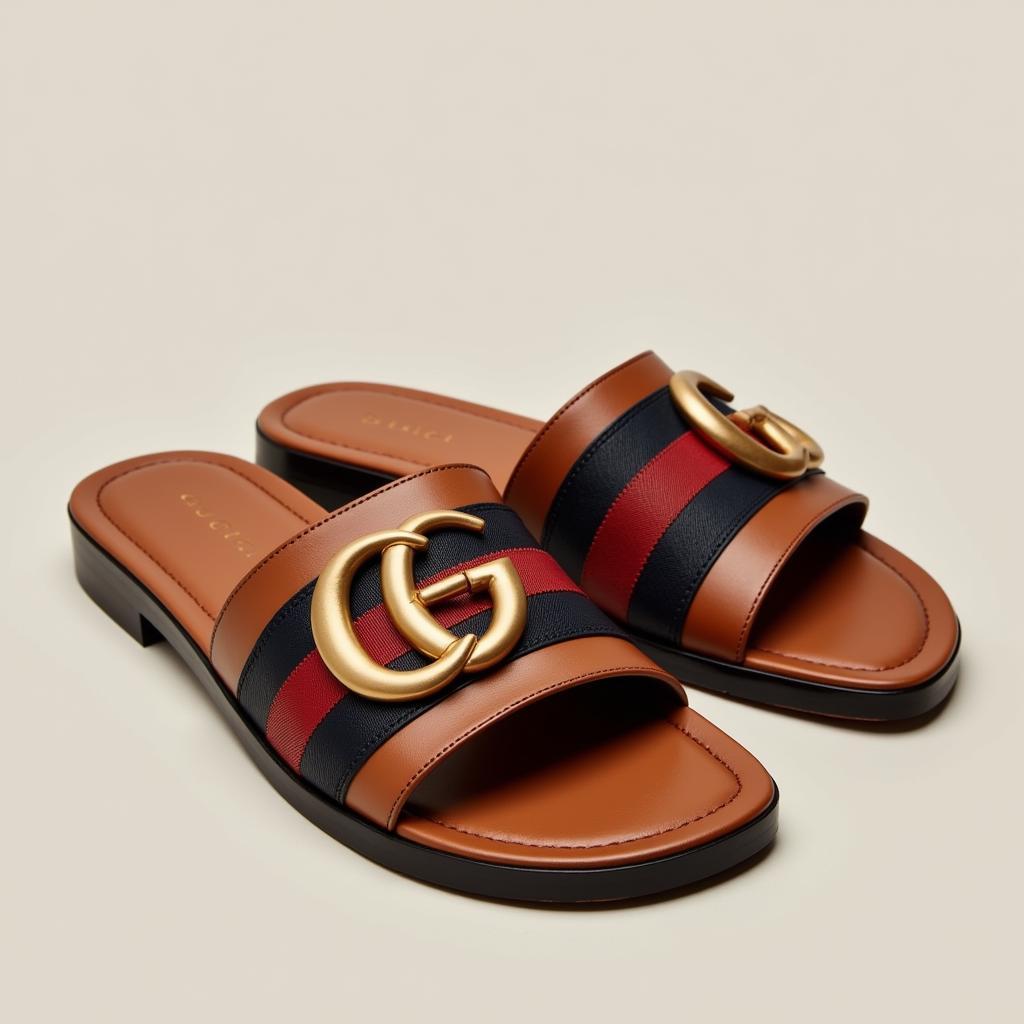 Dép Tông Gucci Da Thật