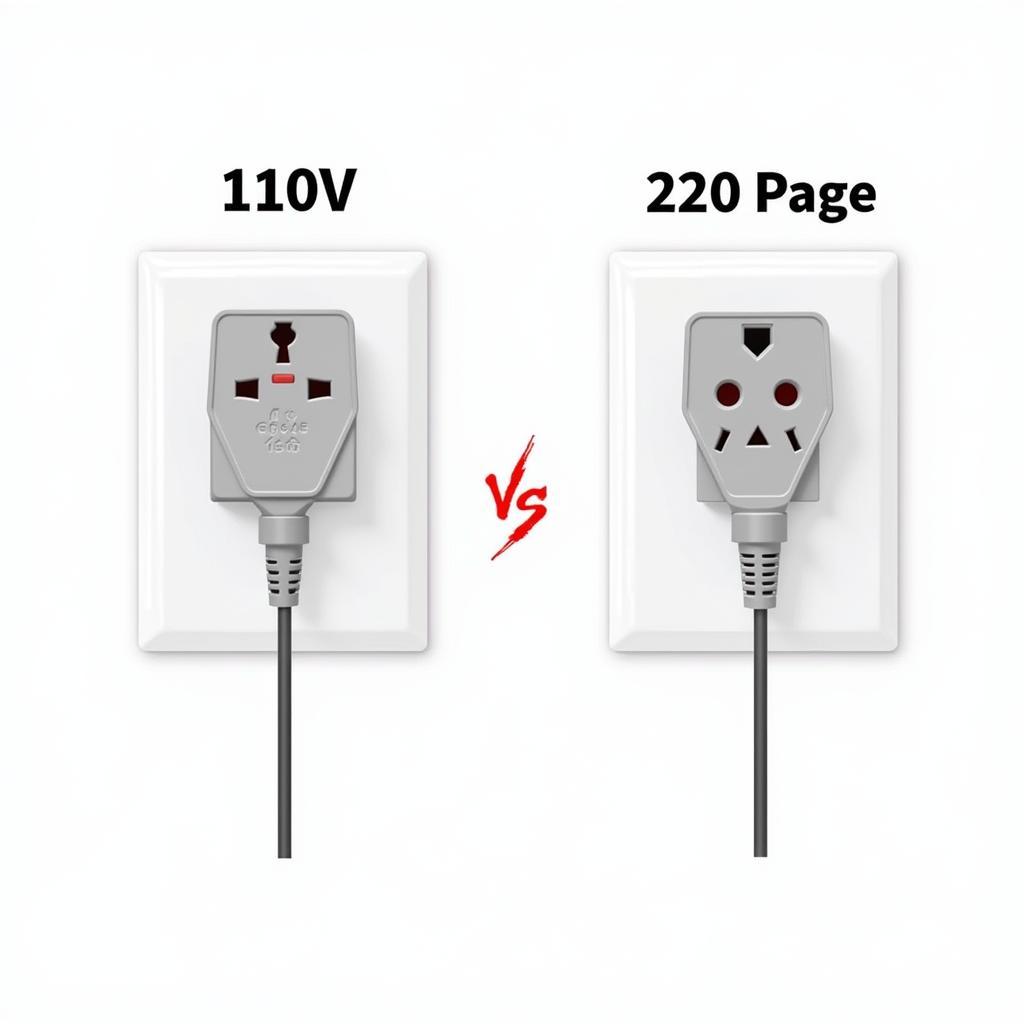 Hình ảnh minh họa điện áp 110V và 220V