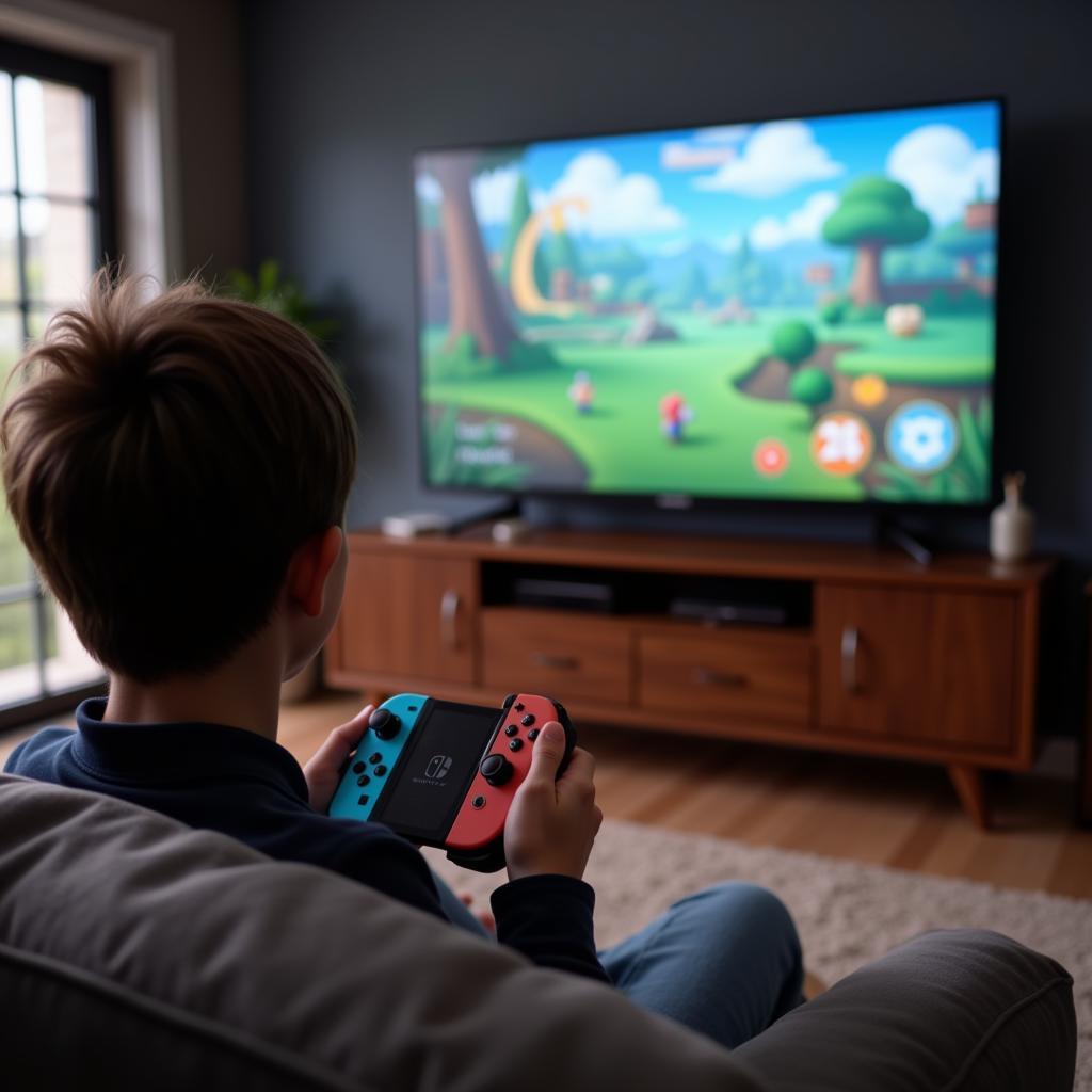 Điều khiển Nintendo Switch trên TV