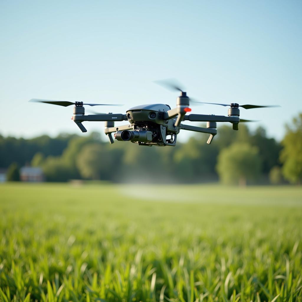 Drone spraying crops