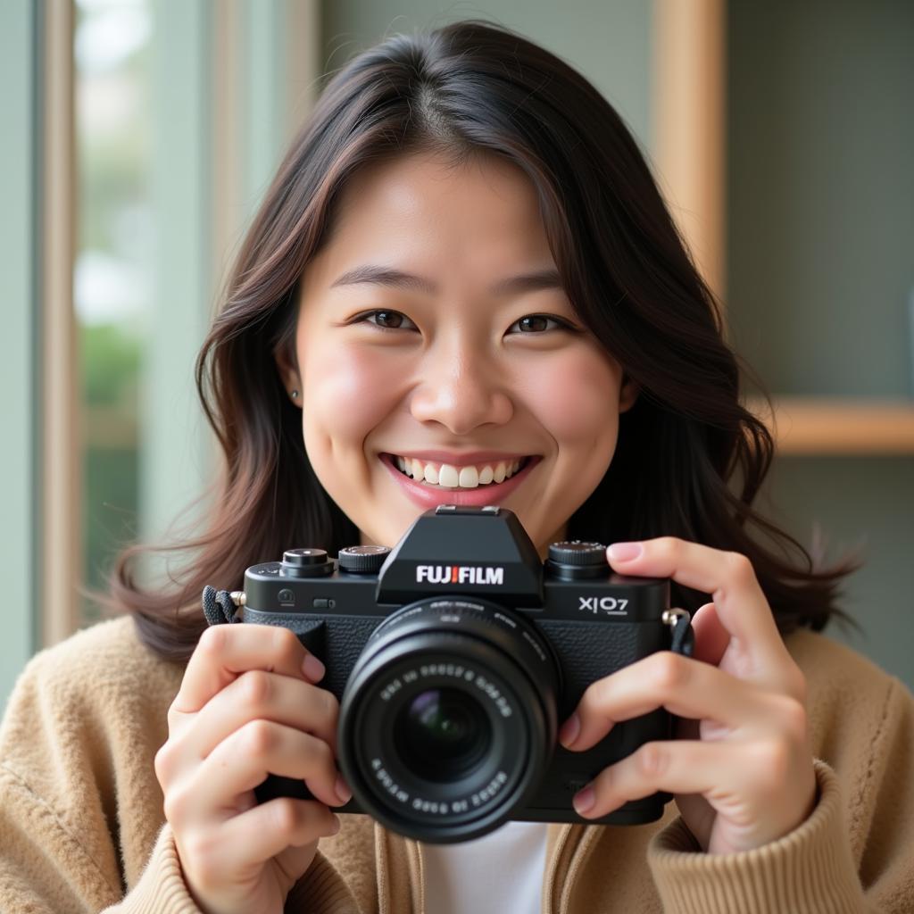 Fujifilm XA7: Chụp ảnh selfie với màn hình xoay lật