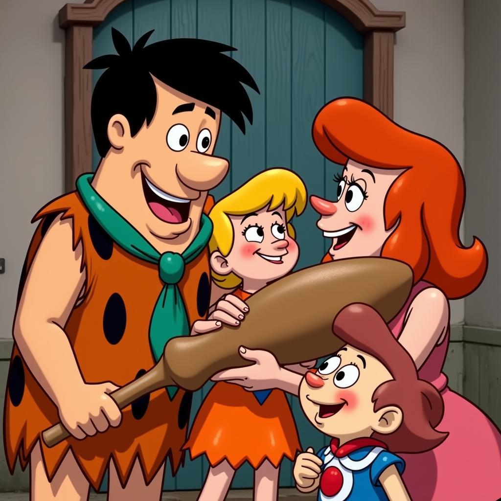 Gia đình Flintstones quây quần bên nhau