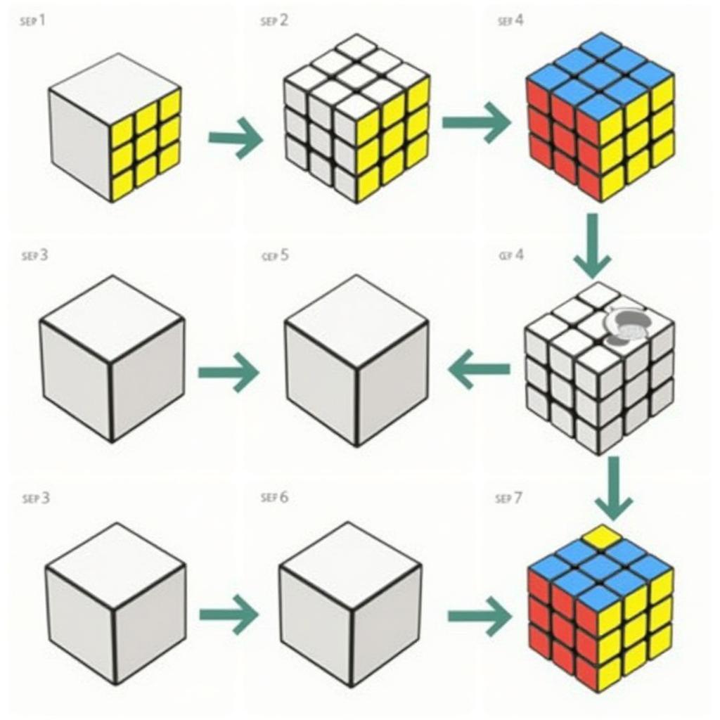 Các bước giải Rubik 2x2 cơ bản