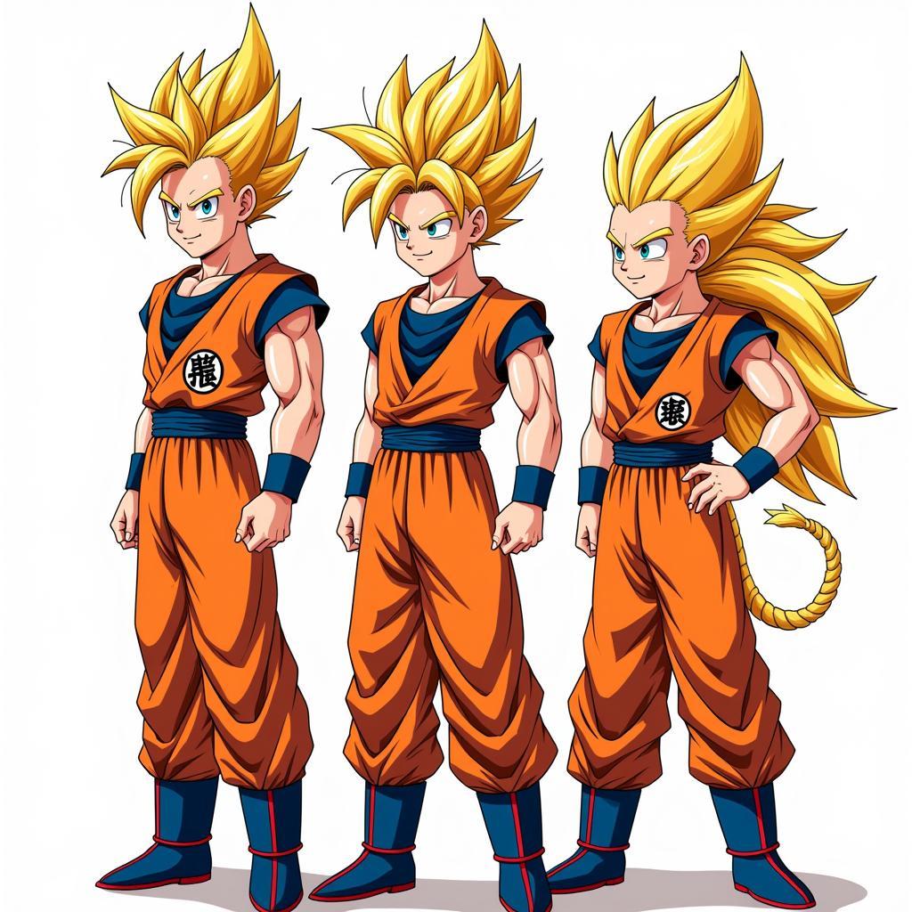 Goku, Vegeta, and Gohan