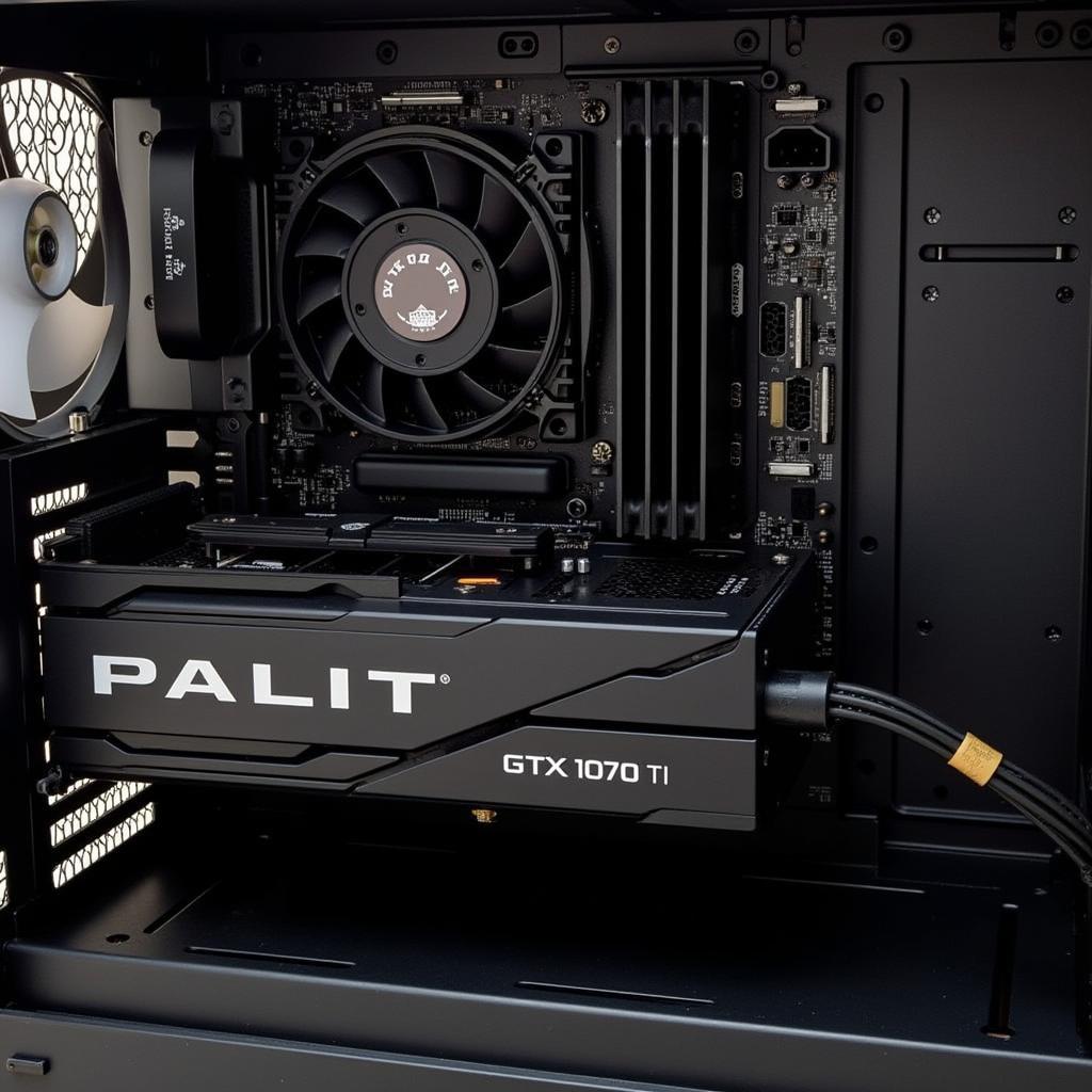 GTX 1070 Ti Palit lắp đặt trong thùng máy