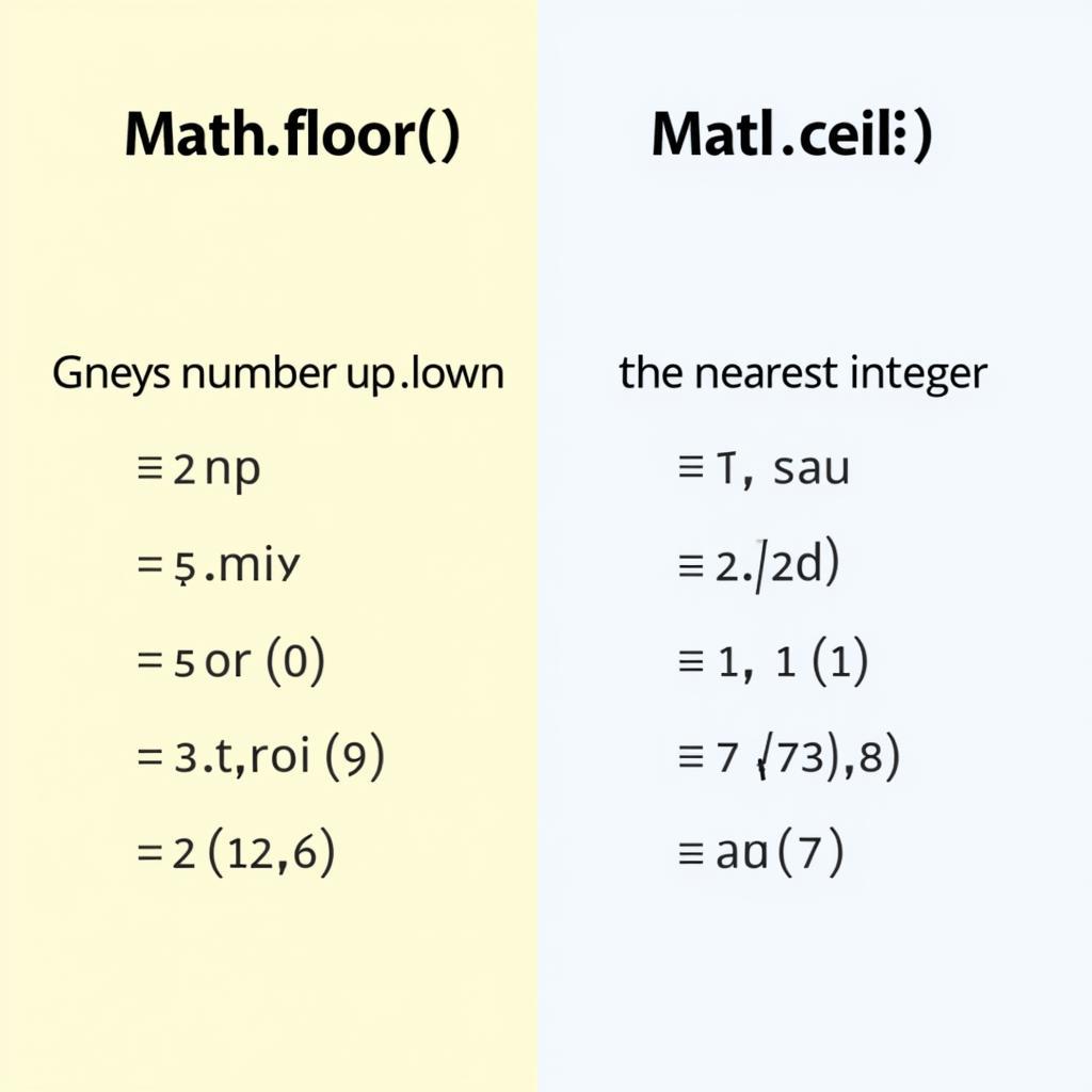 So sánh Math.floor() và Math.ceil() trong JavaScript