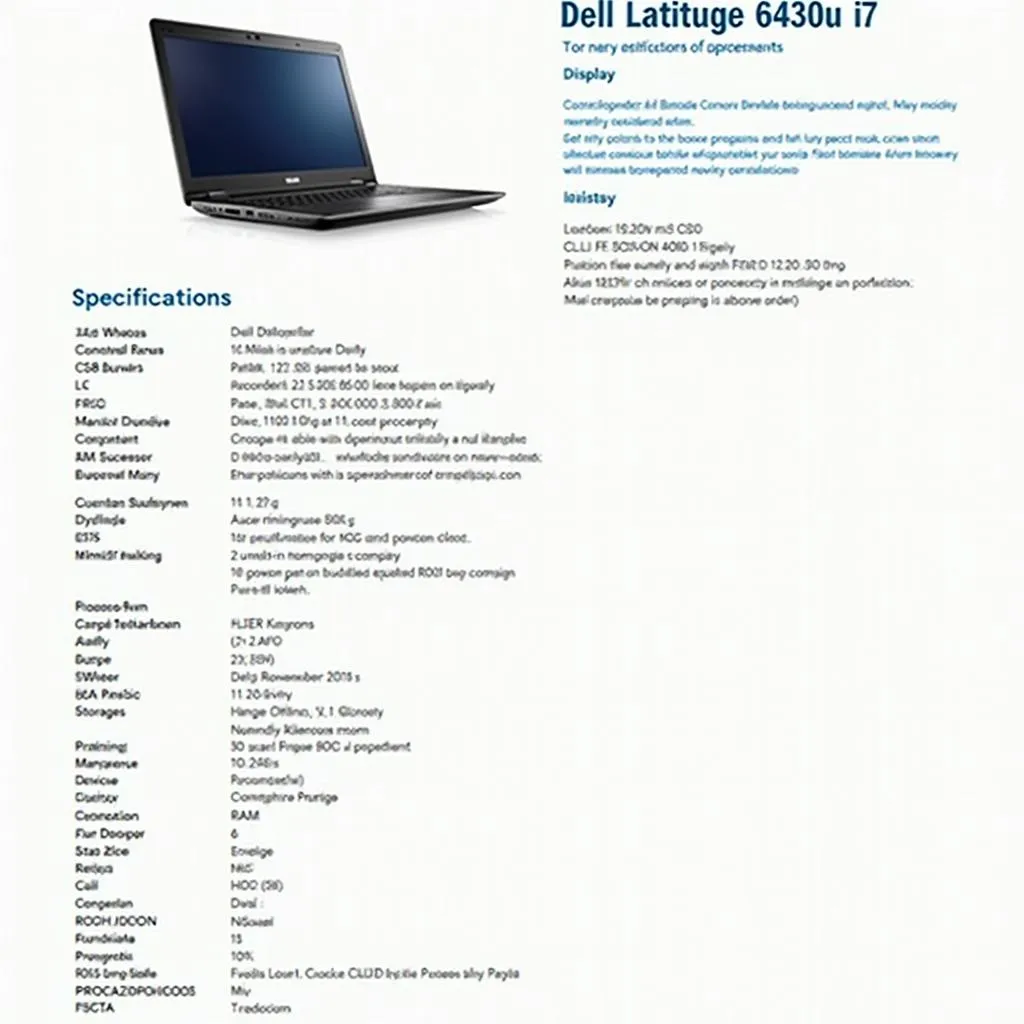 Dell Latitude 6430u i7 Specifications