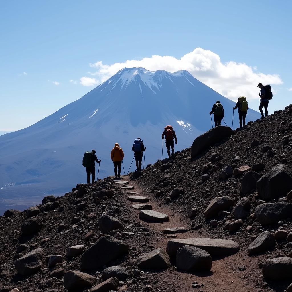 Hiking on the Machame Route, Kilimanjaro