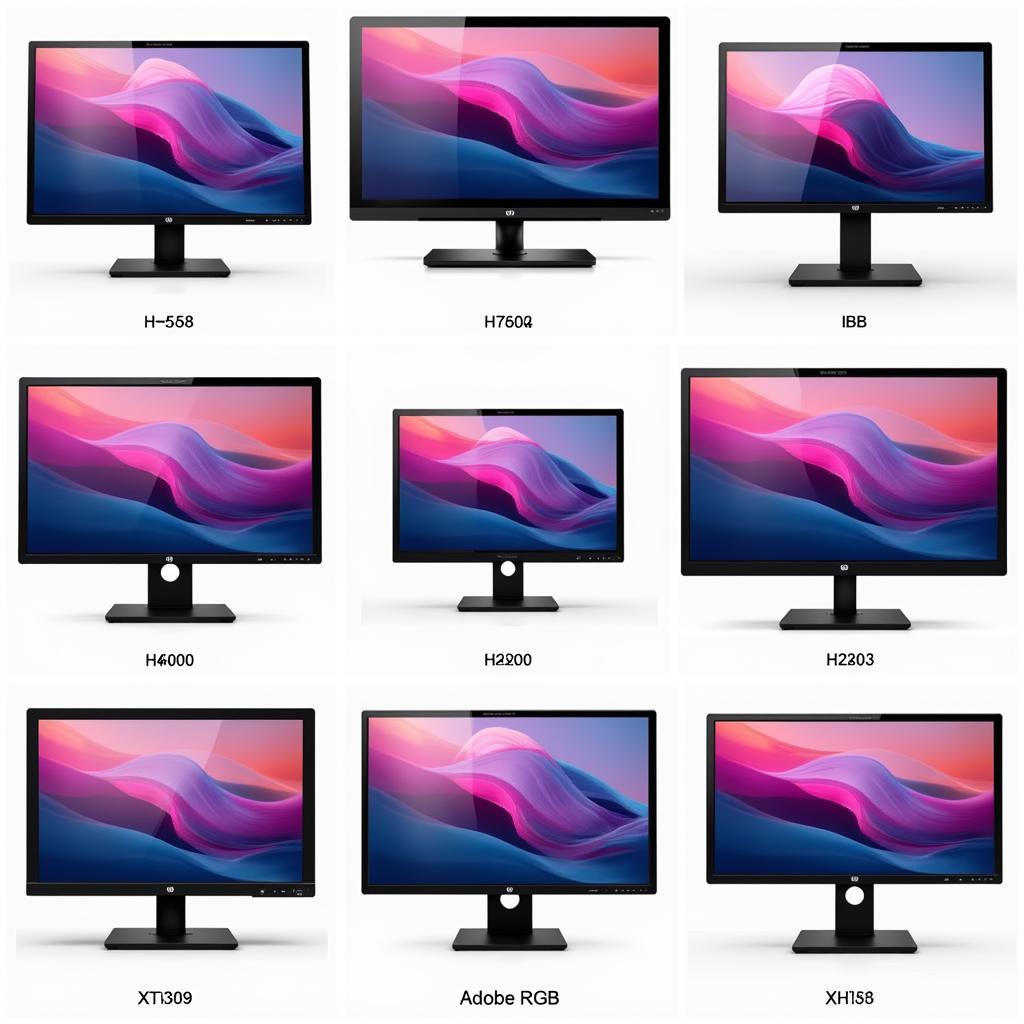 Các loại màn hình 100 Adobe RGB với kích thước và thiết kế khác nhau