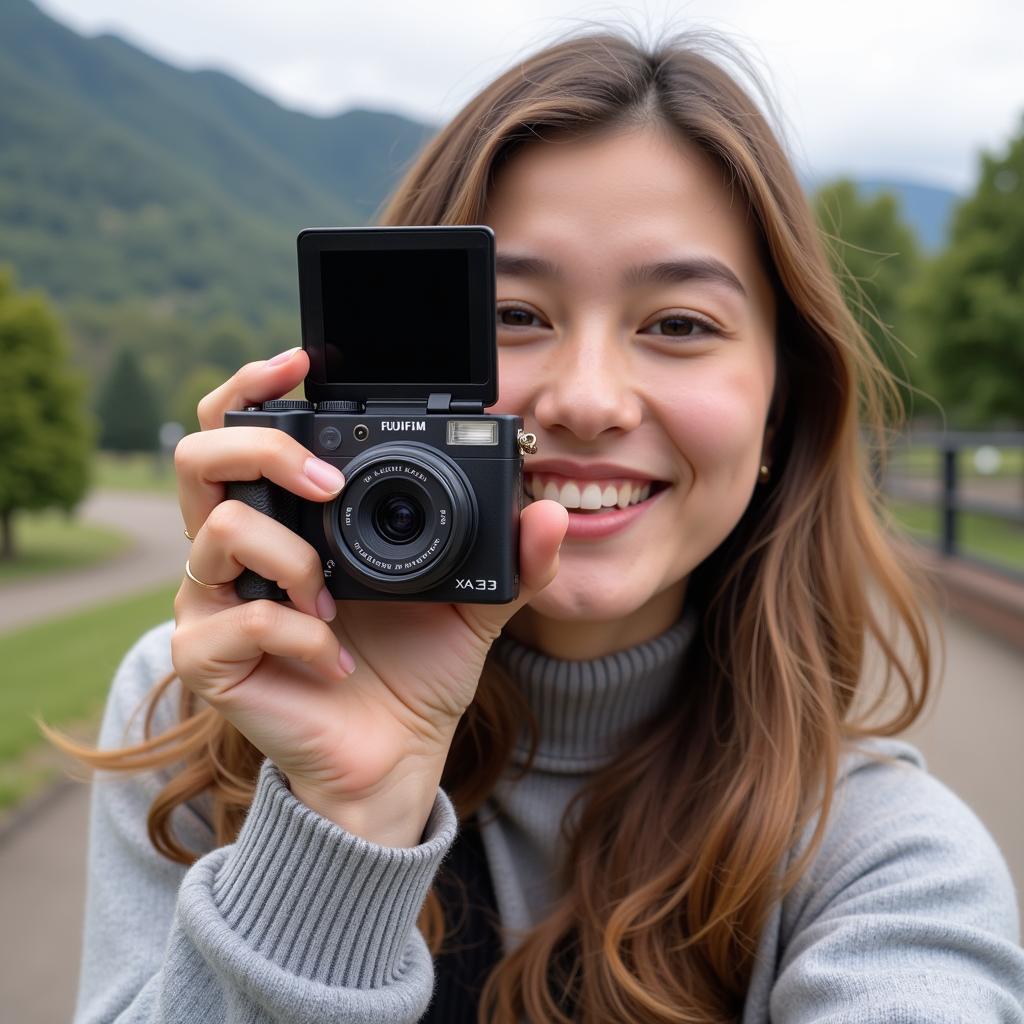 Máy ảnh Fujifilm XA3 chụp ảnh selfie