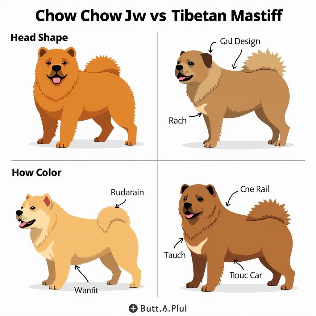 So sánh chi tiết ngoại hình của Chow Chow và Ngao Tây Tạng