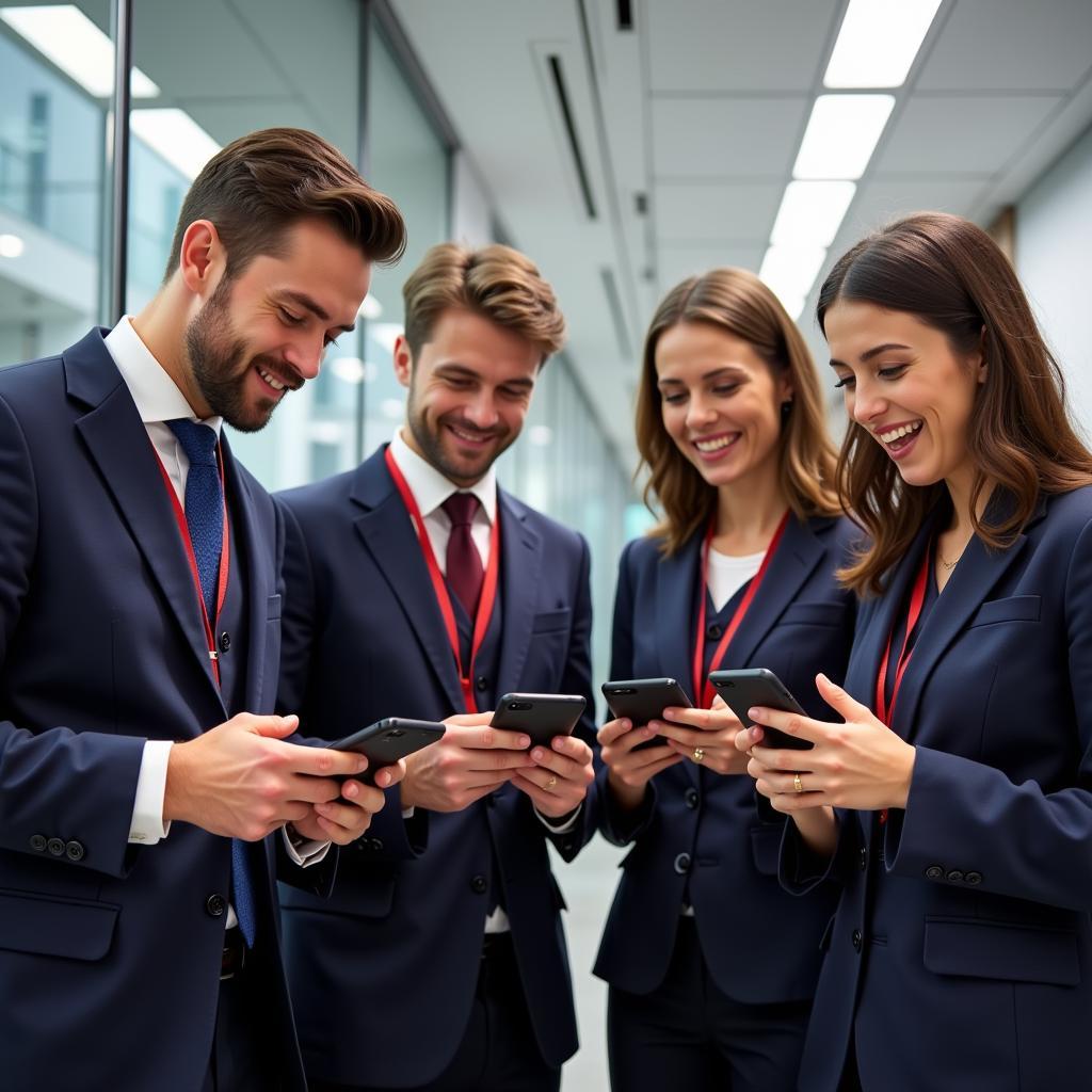 Vingroup employees using Vsmart phones