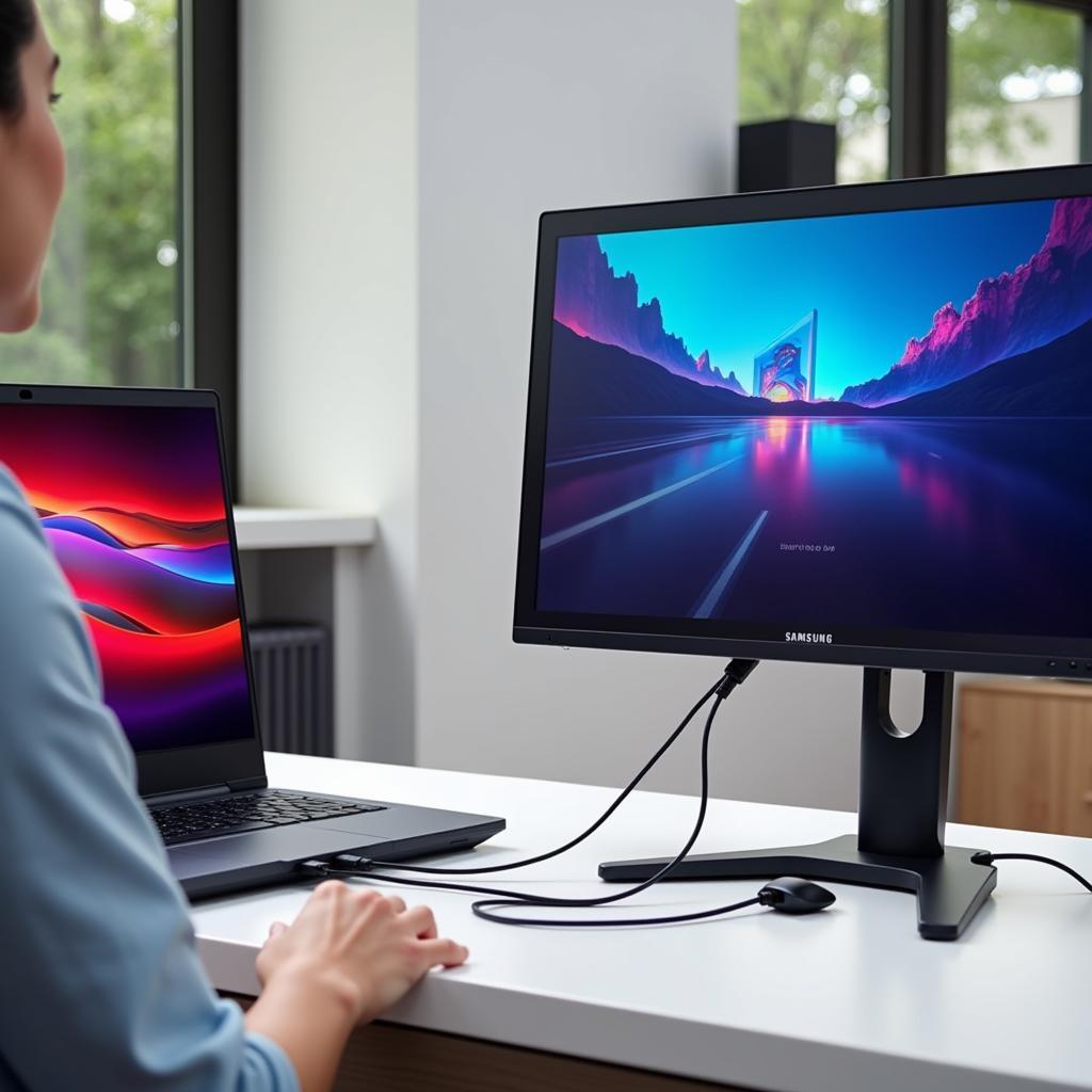 Kết nối Samsung Space Monitor với laptop