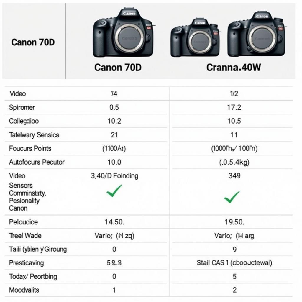 So sánh Canon 70D với máy ảnh Canon mới