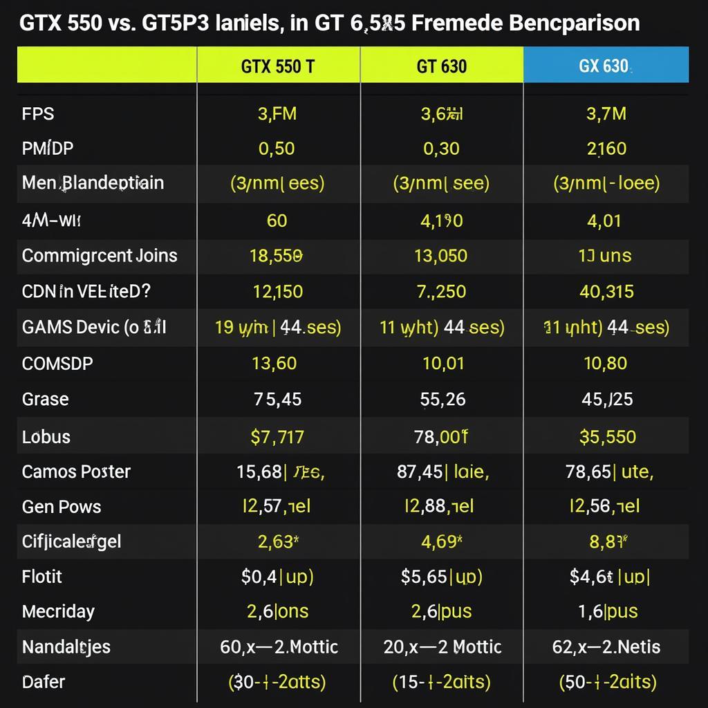 So sánh hiệu năng giữa GTX 550 Ti và GT 630