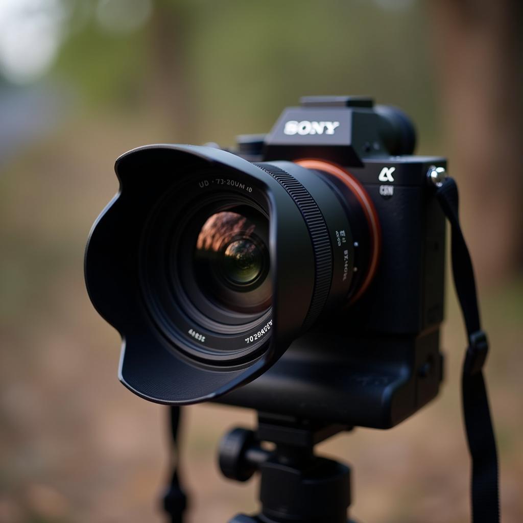 Sony 70 200 f4 gắn trên Sony A7III