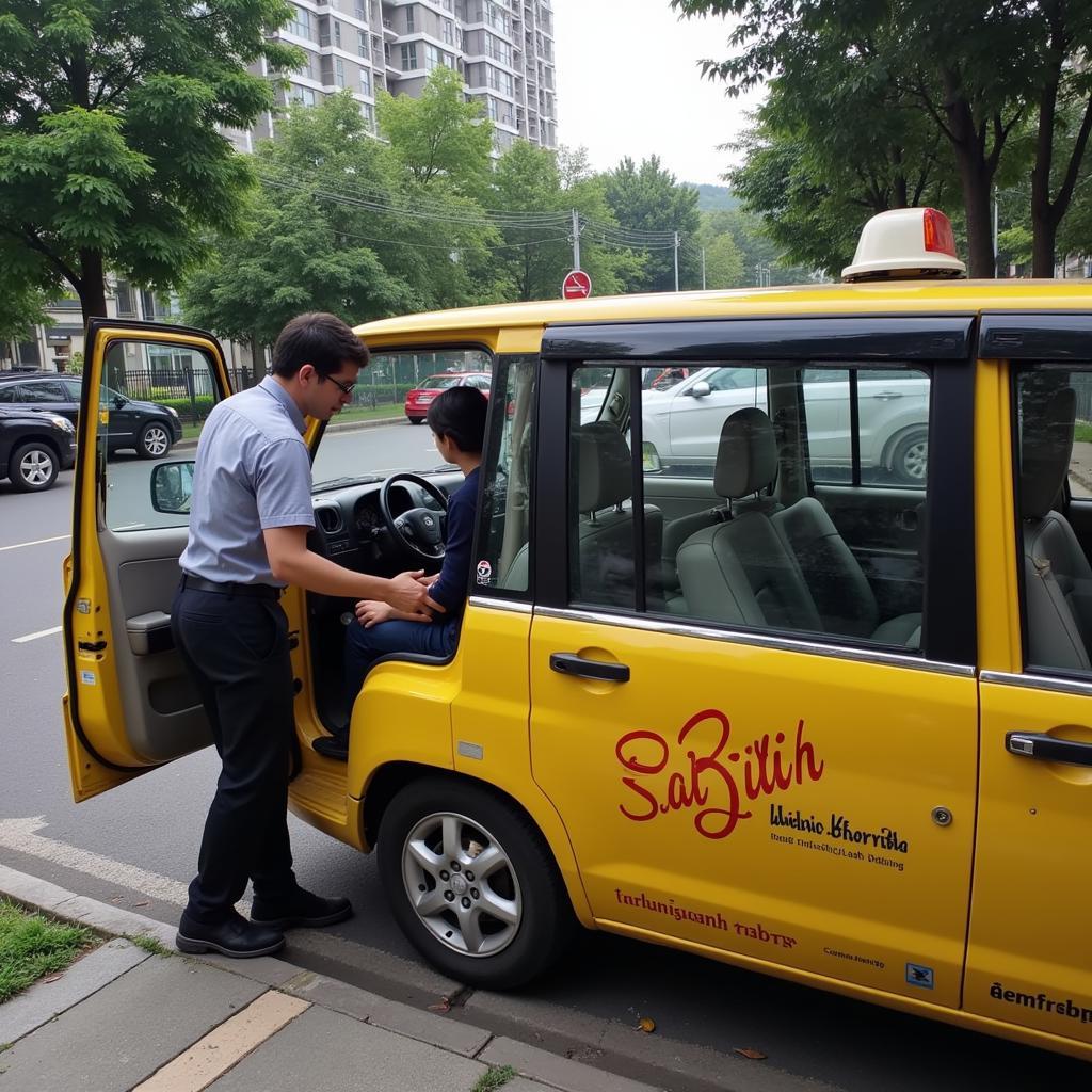 Taxi Linh Anh đón khách