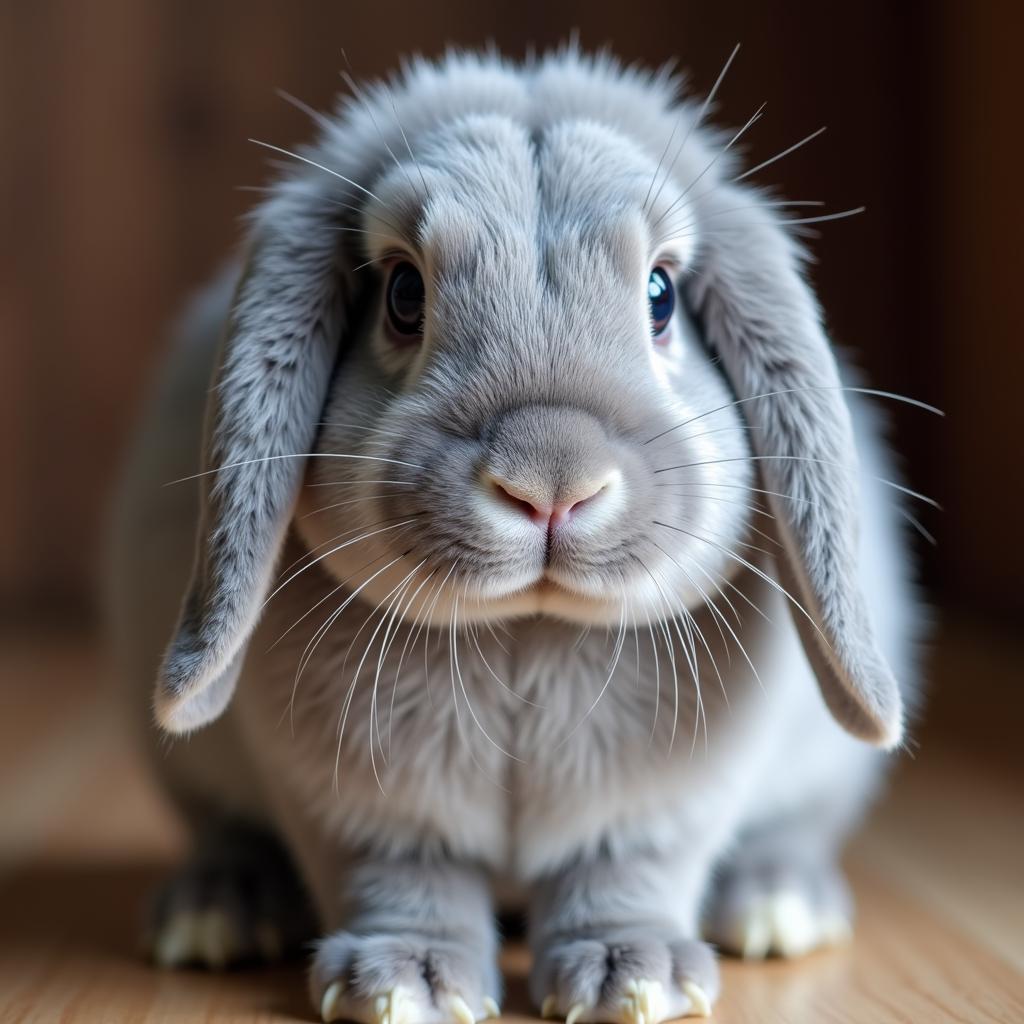 Hình ảnh chú thỏ Gray Mini Lop đáng yêu