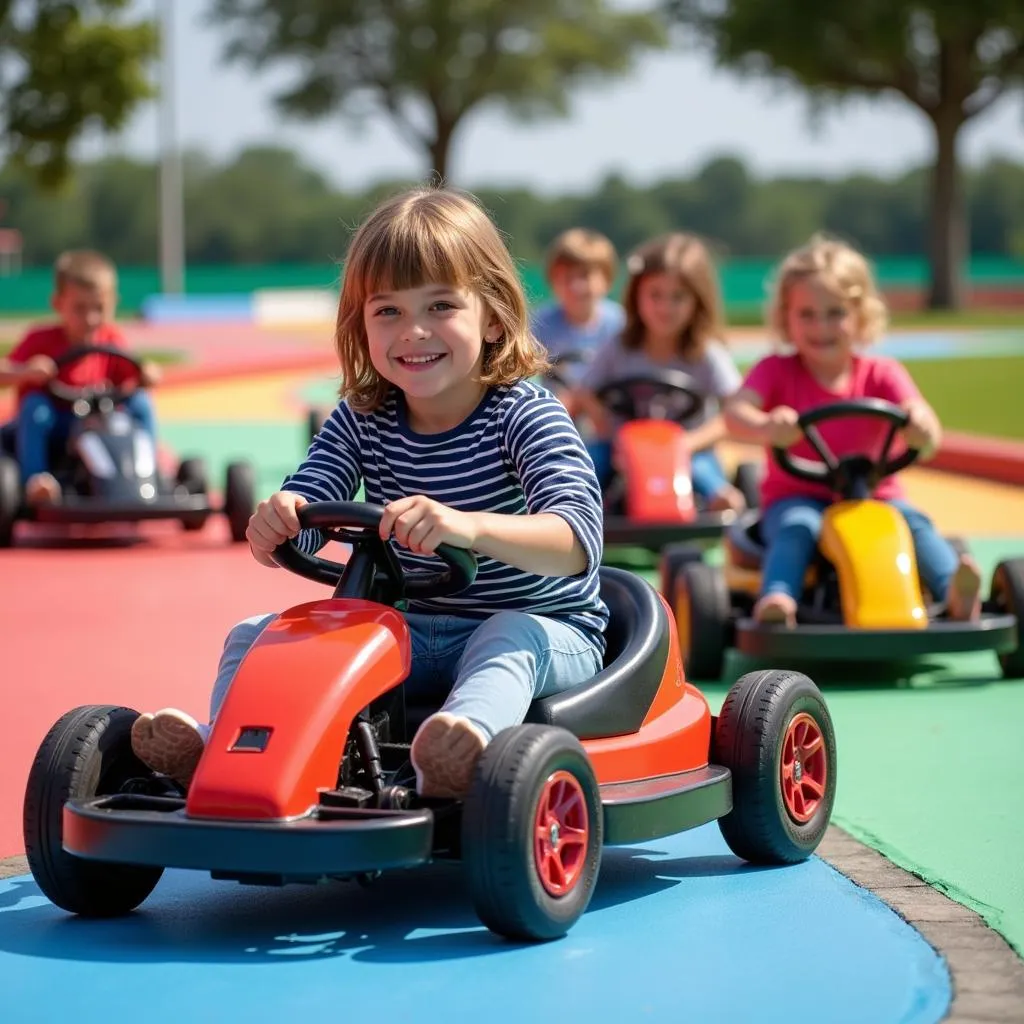 Trẻ em chơi xe go-kart điện