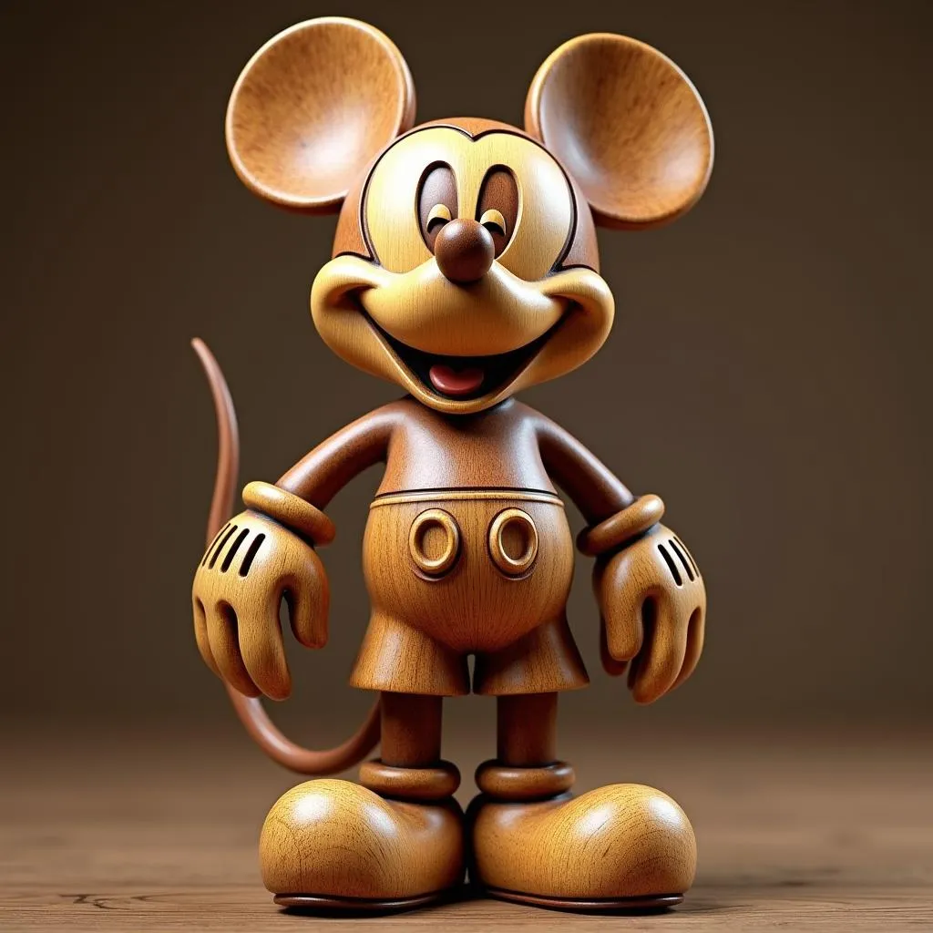 Tượng Mickey bằng gỗ