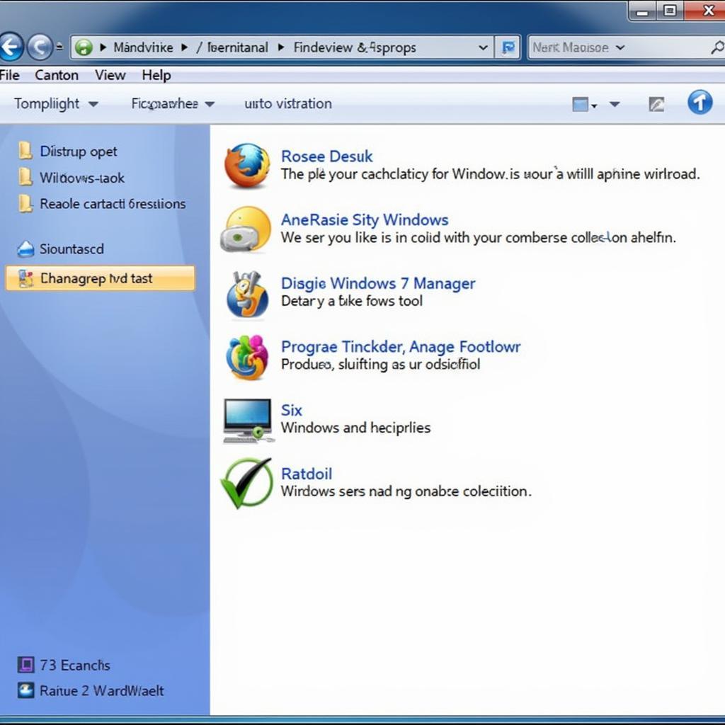 Giao diện Windows 7 Manager