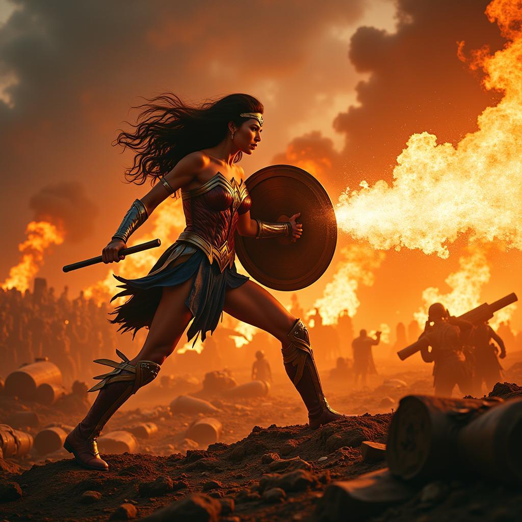 Wonder Woman đối đầu với Ares