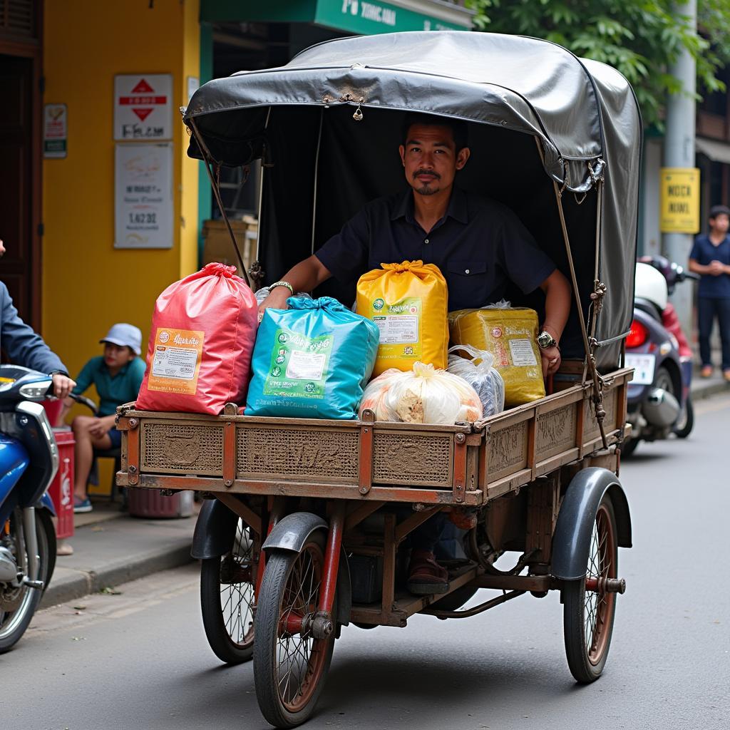 Xe ba bánh Trung Quốc chở hàng