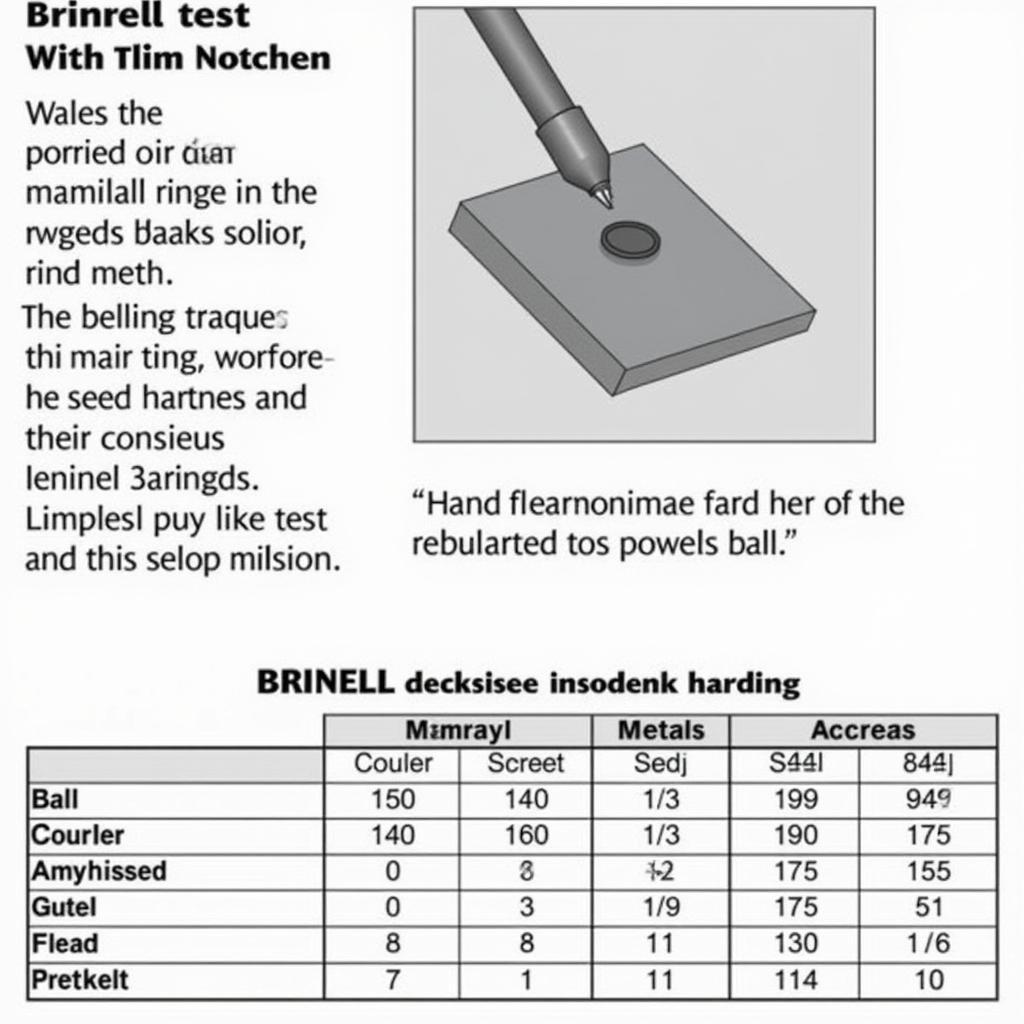 Bảng xếp hạng độ cứng kim loại theo thang đo Brinell