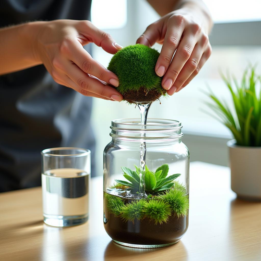 Cách thay nước cho tảo cầu Marimo