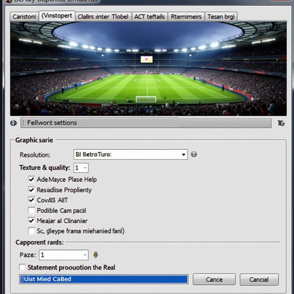 Cài đặt đồ họa PES 2011