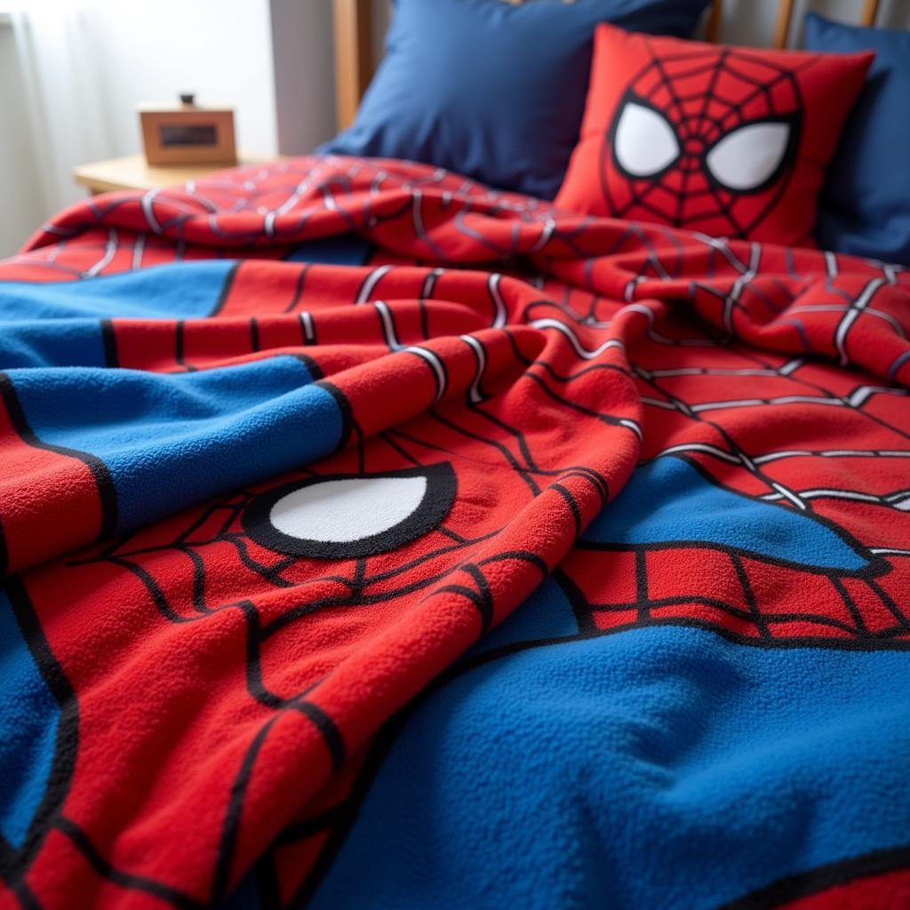 Chăn Spiderman vải nỉ mềm mại ấm áp