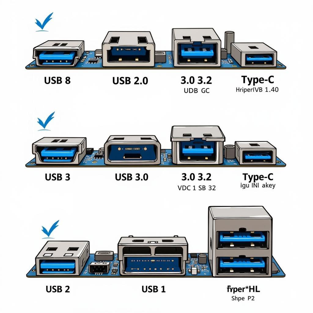 Các loại chân USB trên main