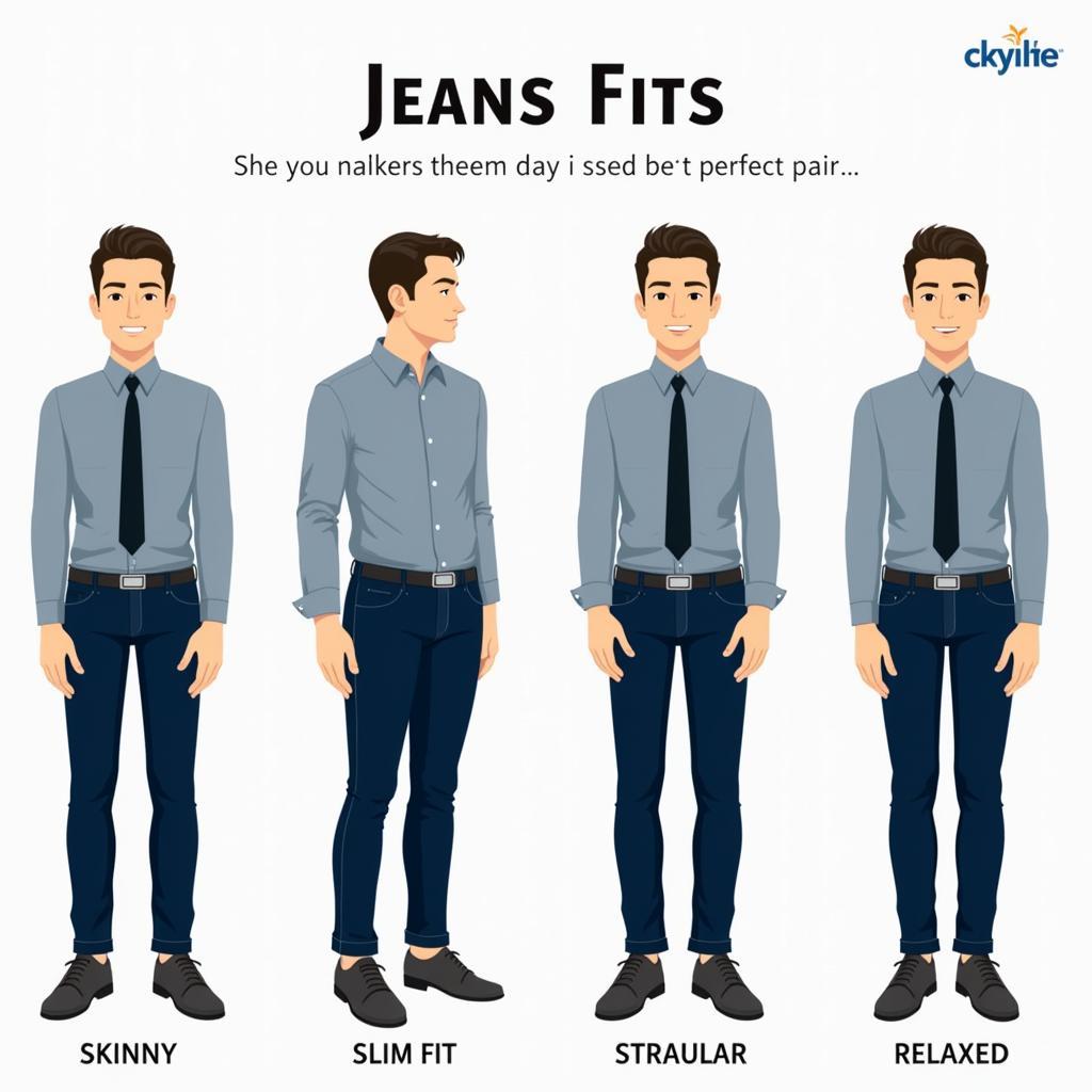 Chọn quần jean phù hợp với dáng người: skinny, slim fit, straight, regular, relaxed