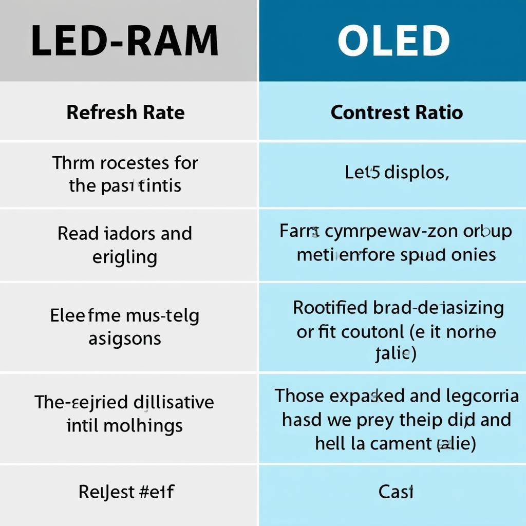 So sánh LED RAM với OLED