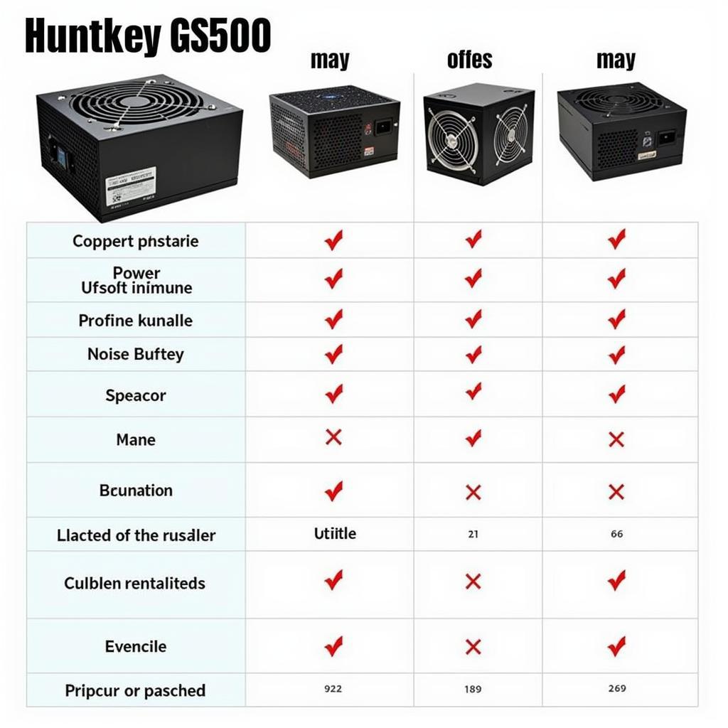 Nguồn GS500 Huntkey so sánh với các nguồn khác