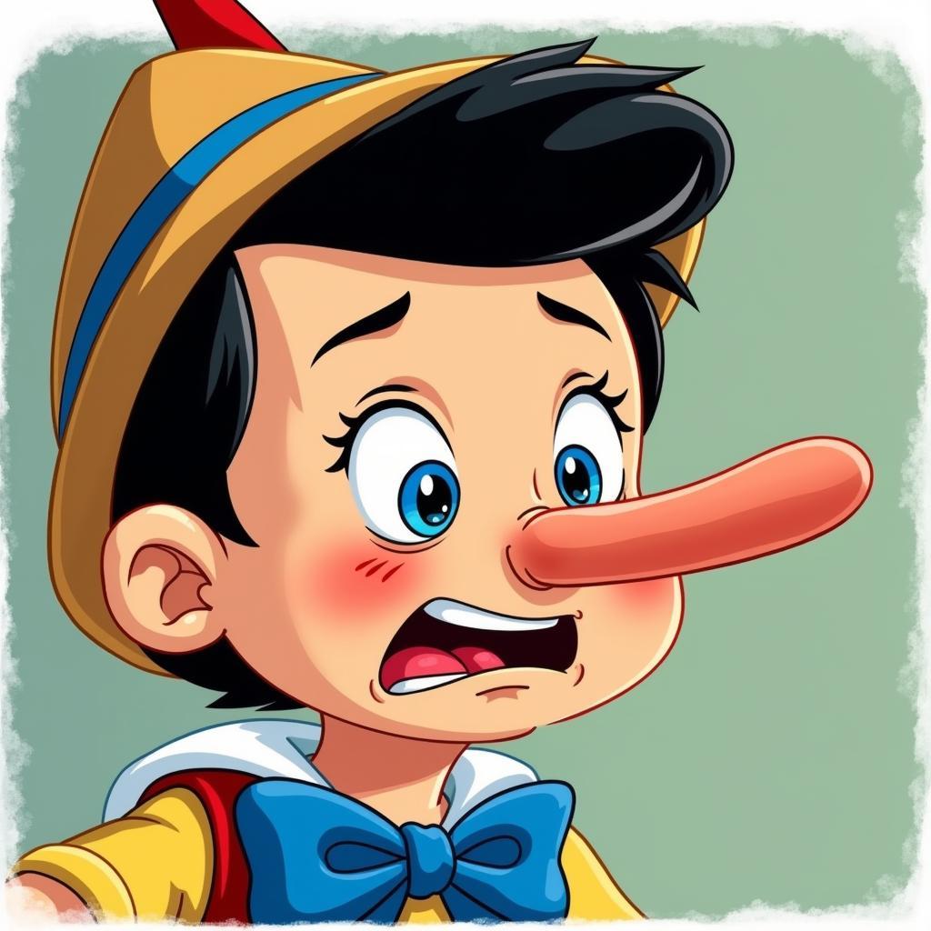 Mũi Pinocchio dài ra