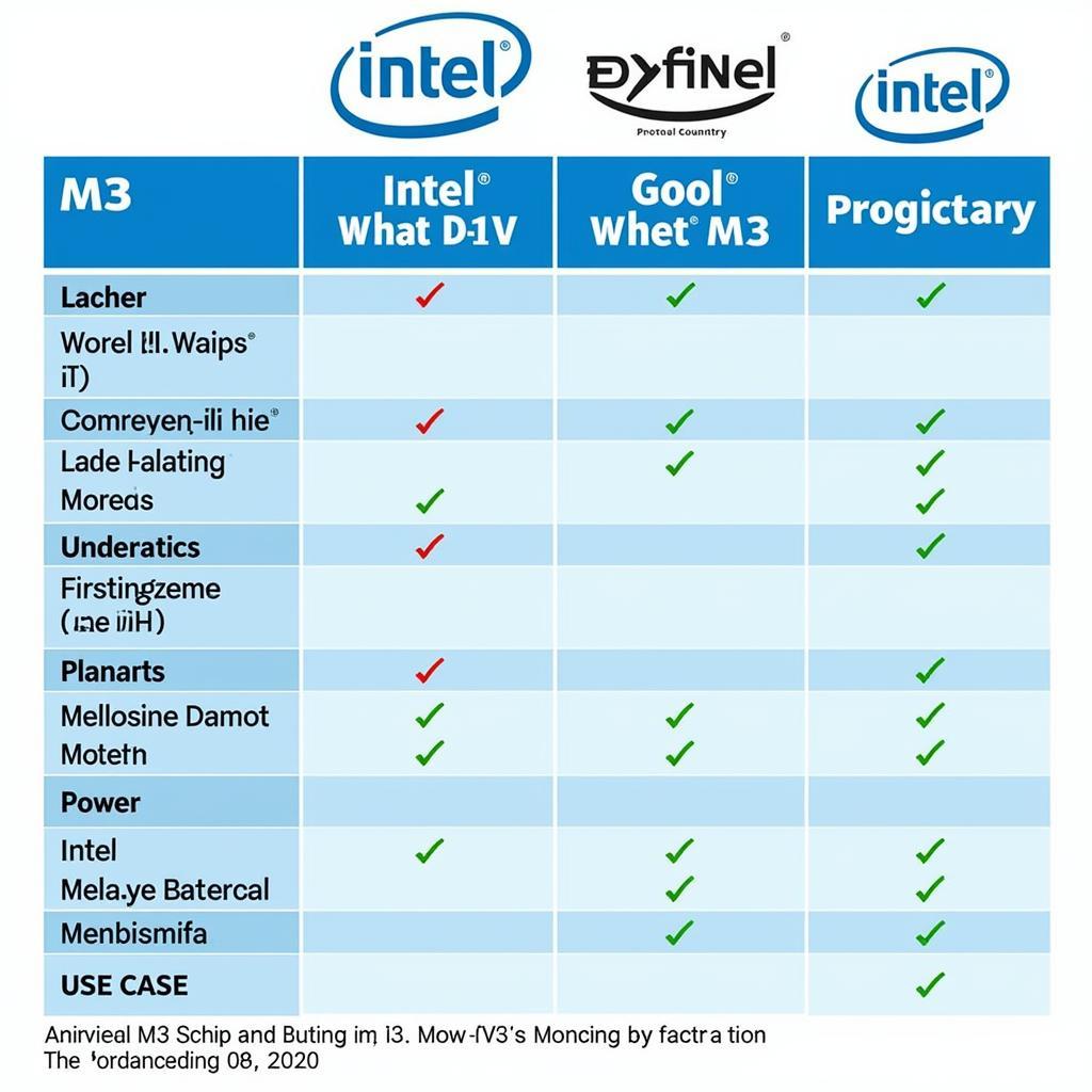 So sánh chip Intel M3 với các dòng chip khác