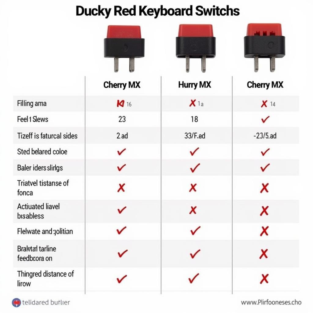 So sánh Ducky Red Switch với các loại switch khác