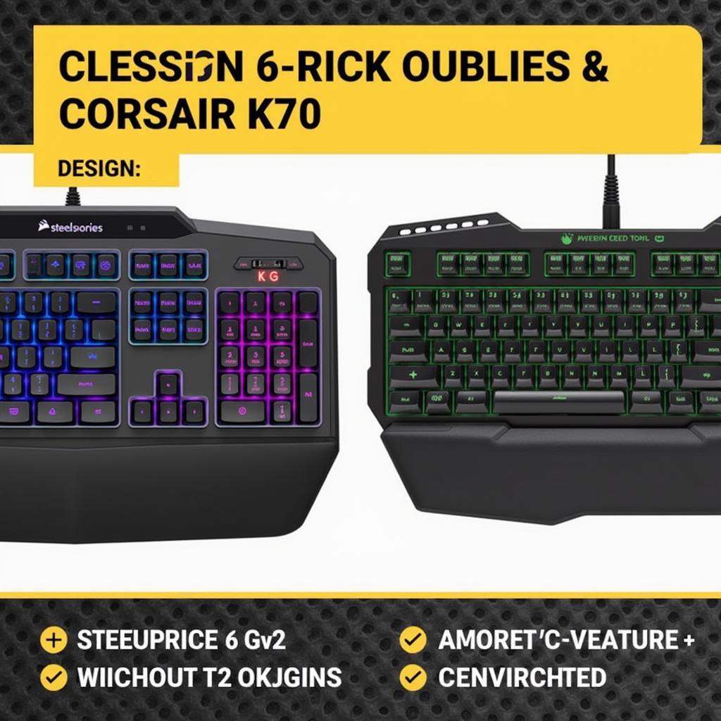 So sánh SteelSeries 6Gv2 với Corsair K70